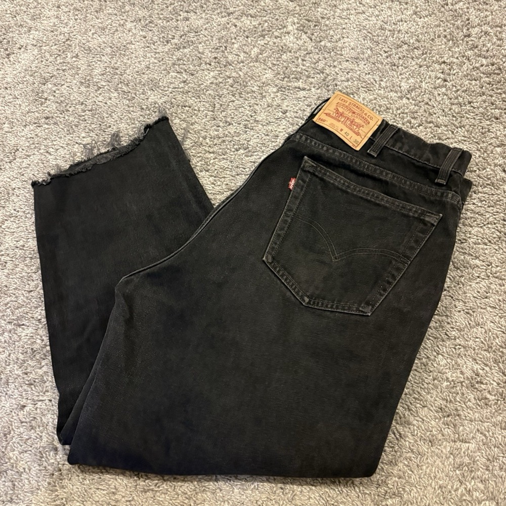 Vintage 90s Levi's 560 Black Loose Fit Tapered Jeans FITS 40x26 1996 Made In USA